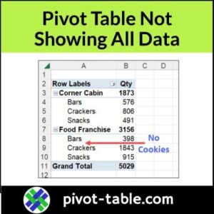 Pivot Table Not Showing All Data Problem Layout Fix Excel Pivot Tables